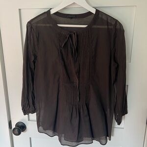 Theory deep chocolate brown top